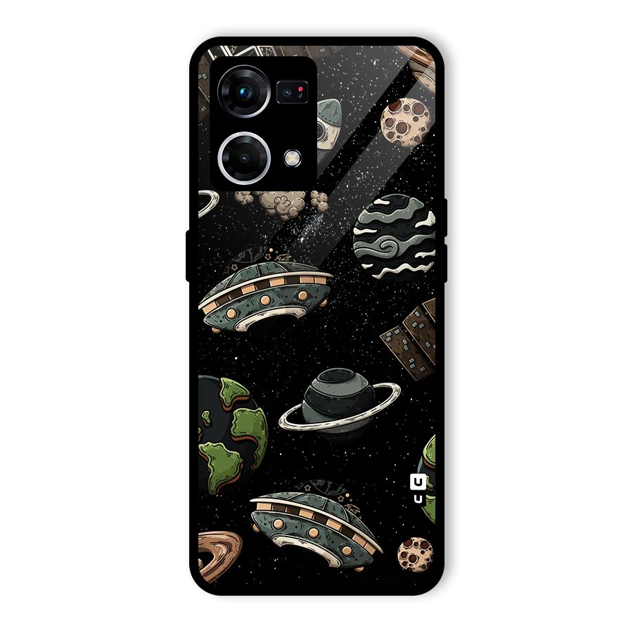 Cosmos Night Sky Anime Pattern Glass Back Case for Oppo F21 Pro 5G