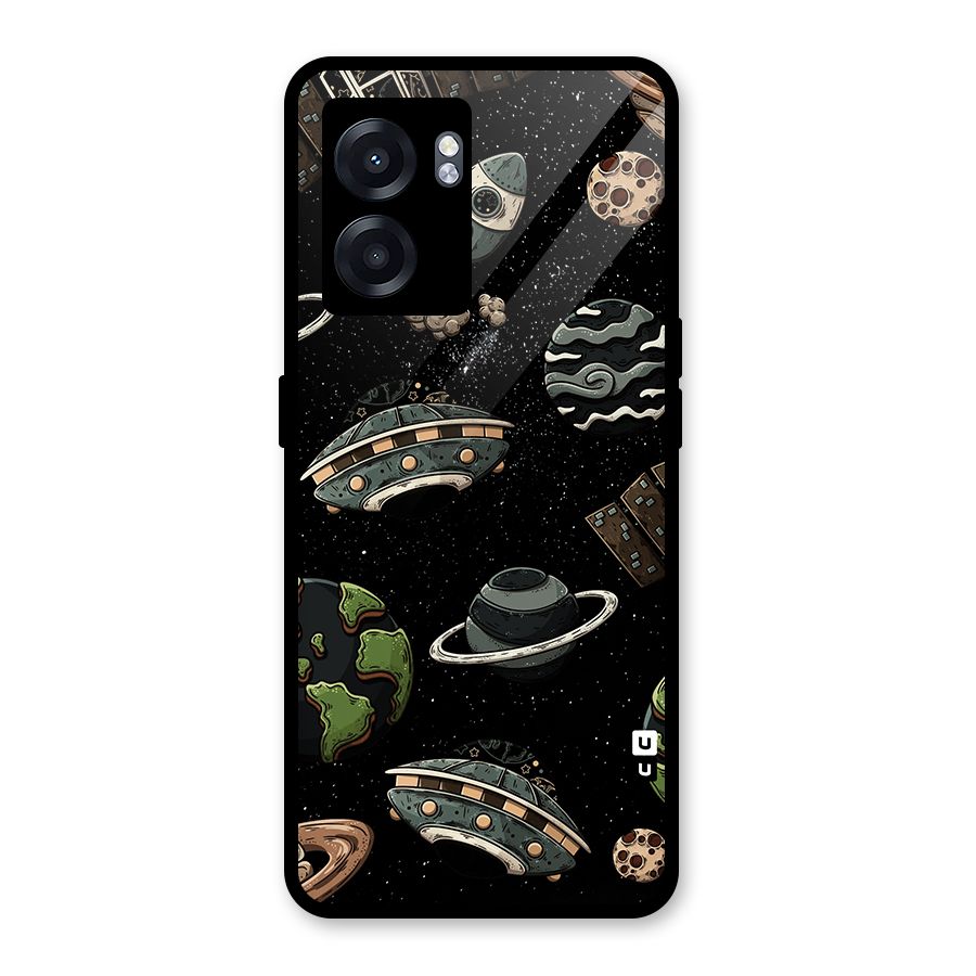 Cosmos Night Sky Anime Pattern Glass Back Case for Oppo K10 (5G)