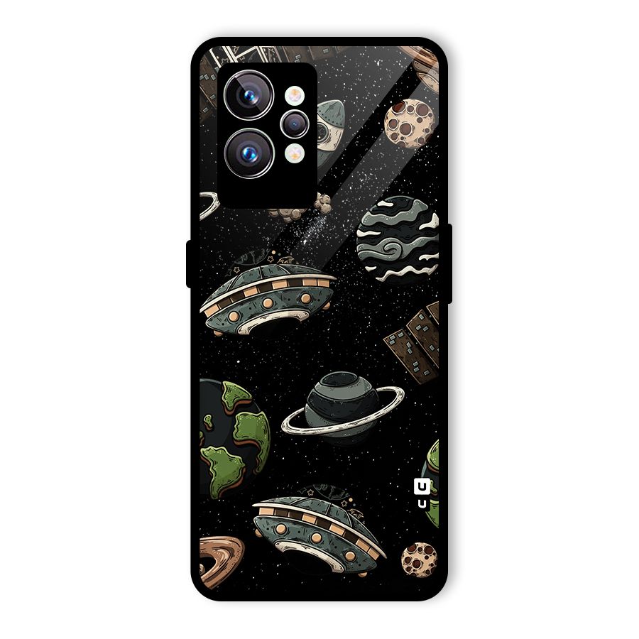 Cosmos Night Sky Anime Pattern Glass Back Case for Realme GT2 Pro