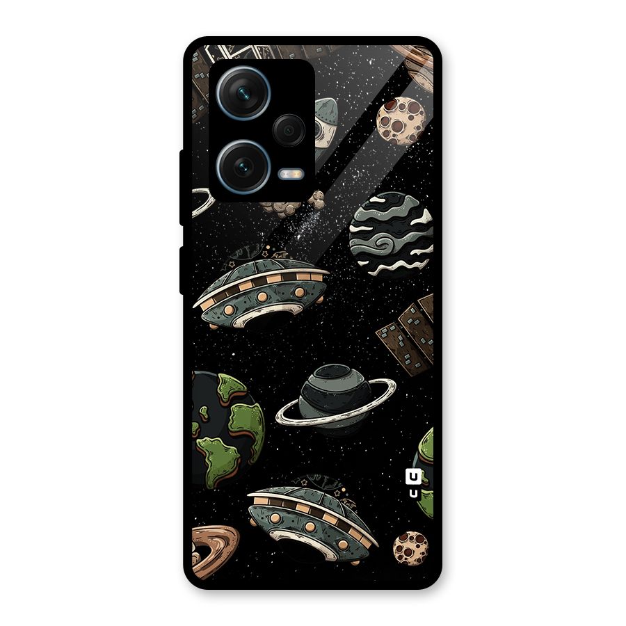 Cosmos Night Sky Anime Pattern Glass Back Case for Redmi Note 12 Pro Plus 5G