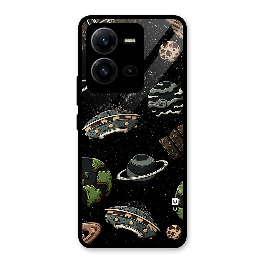 Cosmos Night Sky Anime Pattern Glass Back Case for Vivo V25