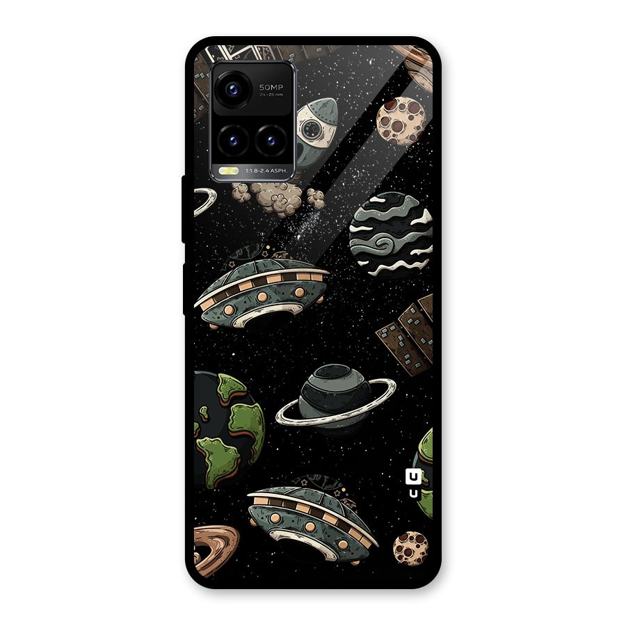 Cosmos Night Sky Anime Pattern Glass Back Case for Vivo Y21A