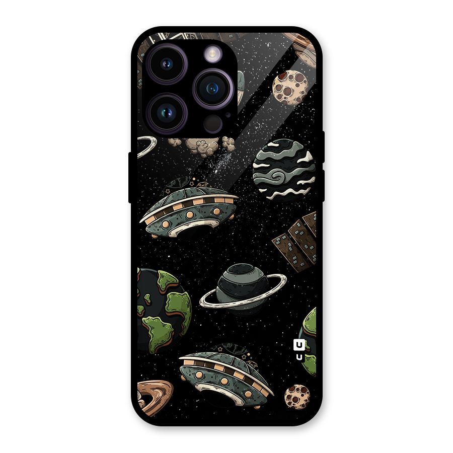 Cosmos Night Sky Anime Pattern Glass Back Case for iPhone 14 Pro Max