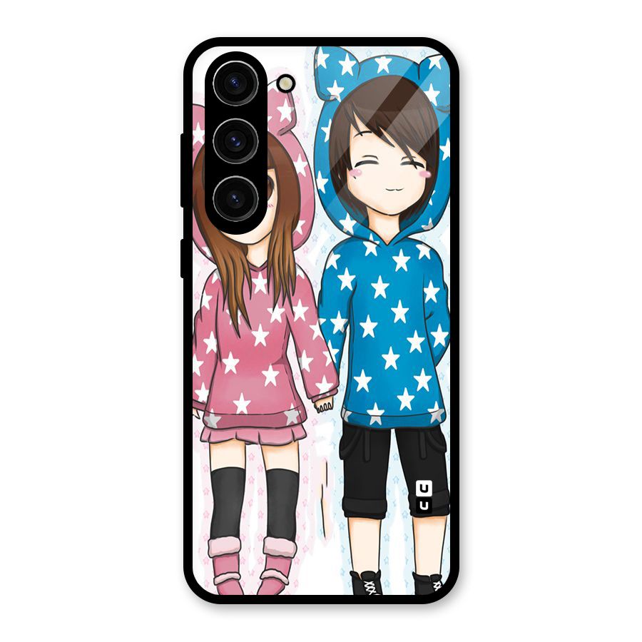 Couple In Stars Glass Back Case for Galaxy S23 Plus