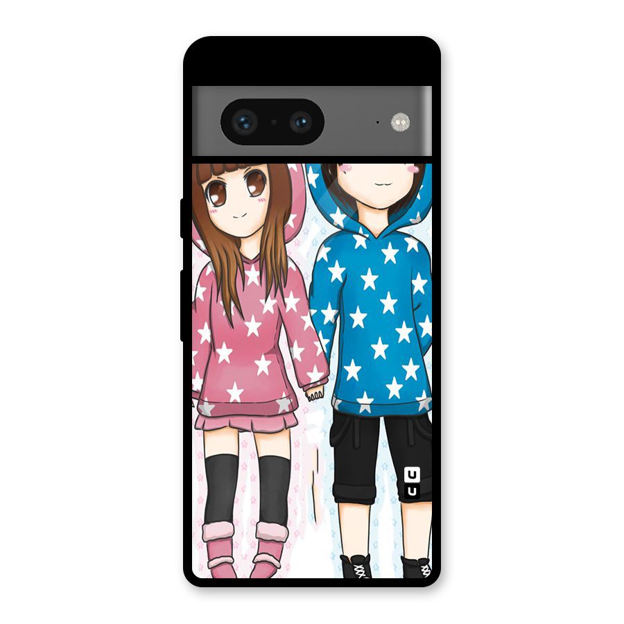 Couple In Stars Glass Back Case for Google Pixel 7