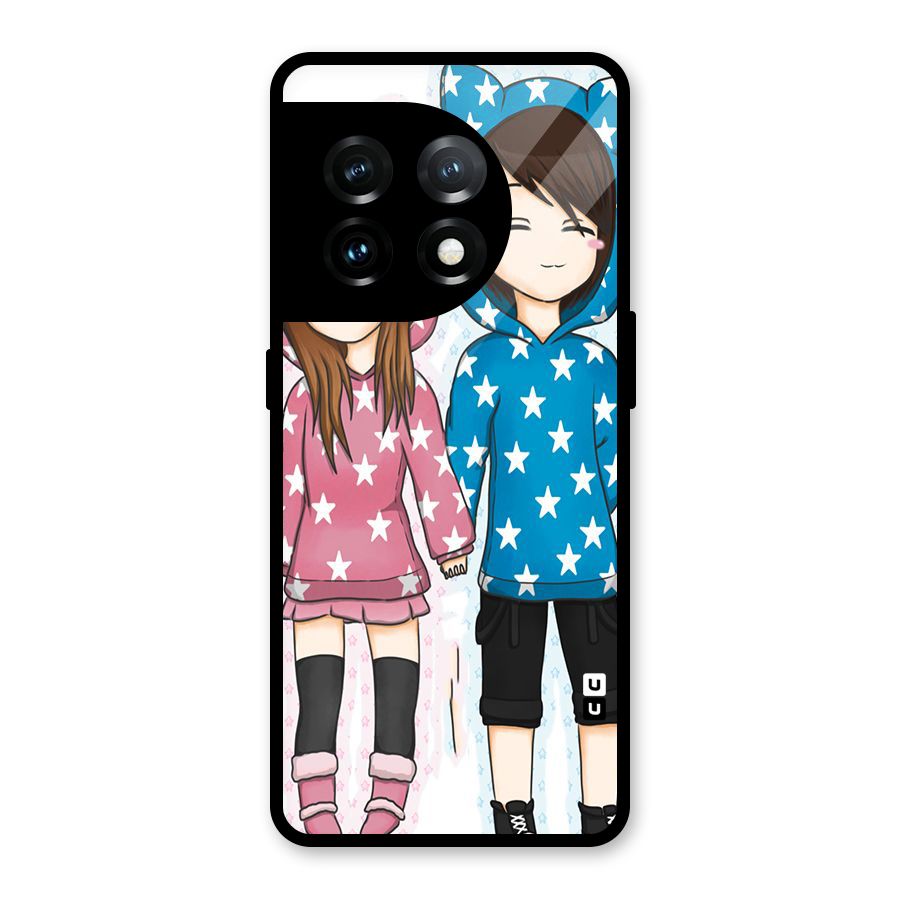 Couple In Stars Glass Back Case for OnePlus 11