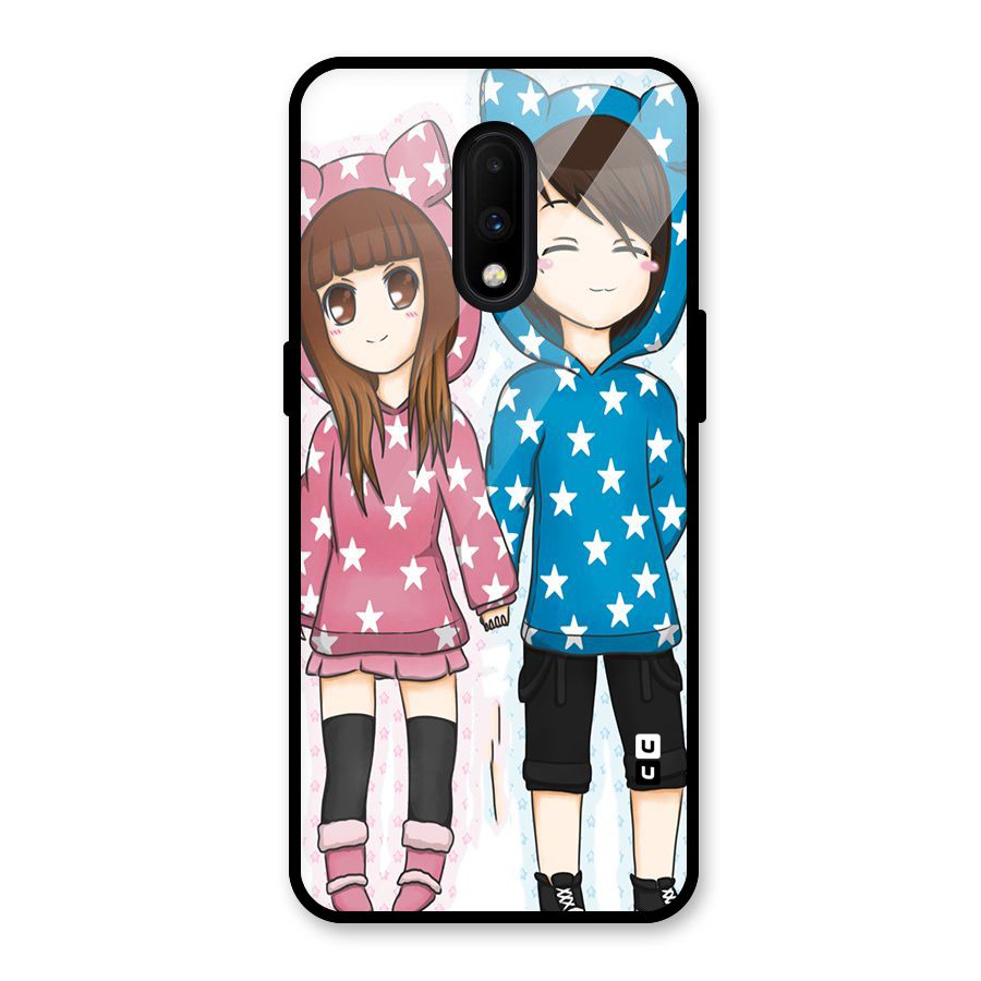 Couple In Stars Glass Back Case for OnePlus 7