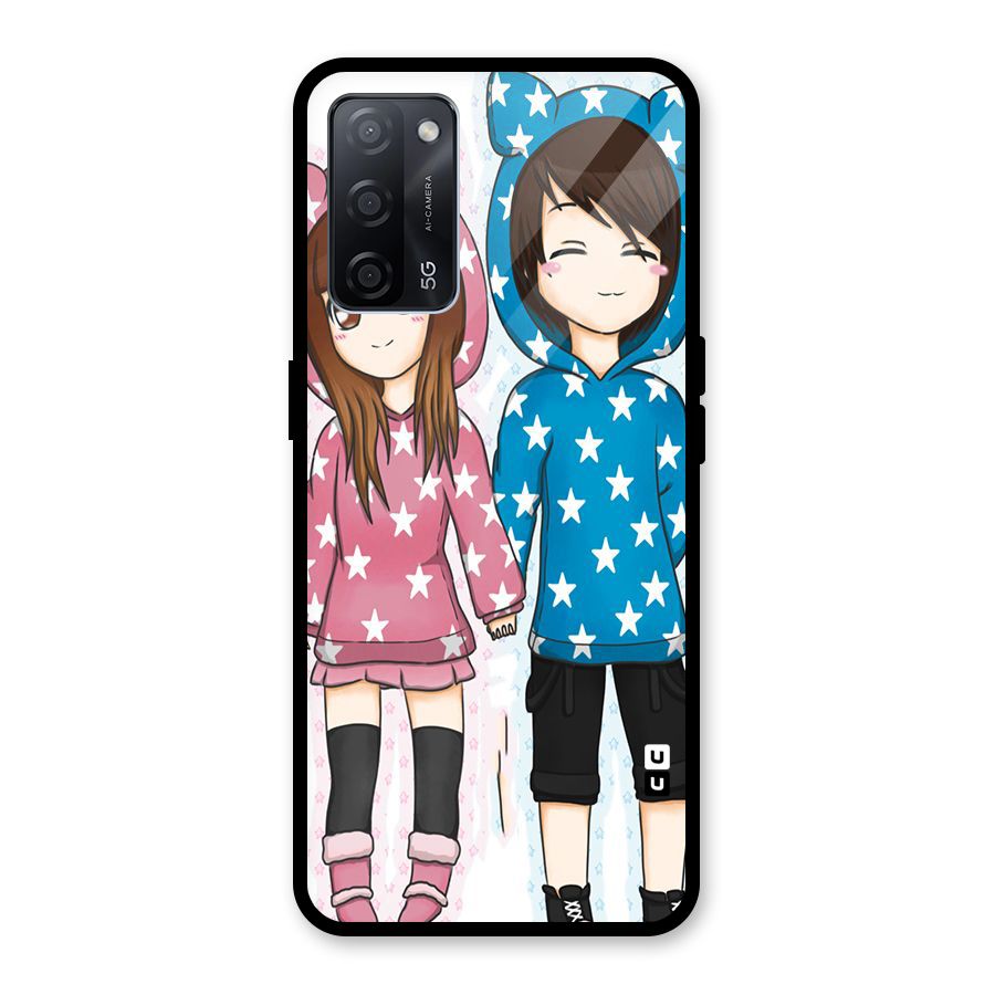 Couple In Stars Glass Back Case for Oppo A53s 5G