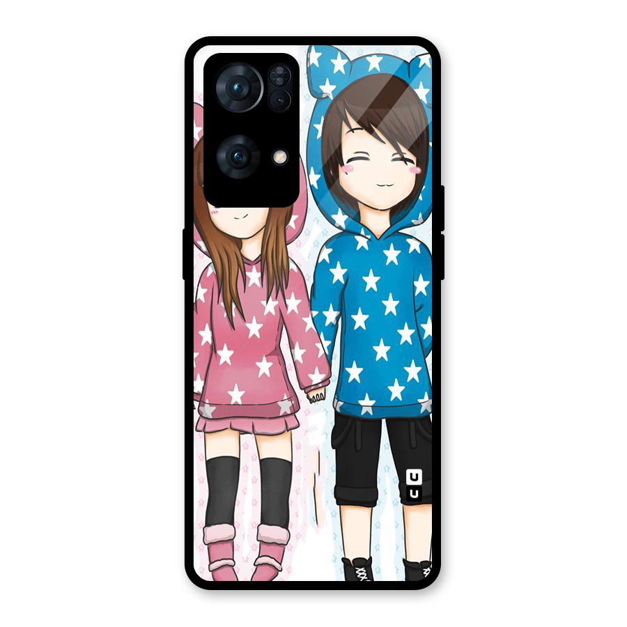 Couple In Stars Glass Back Case for Oppo Reno7 Pro 5G