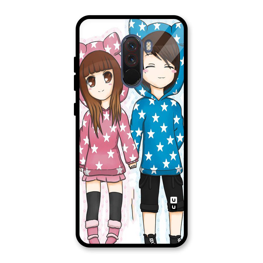 Couple In Stars Glass Back Case for Poco F1