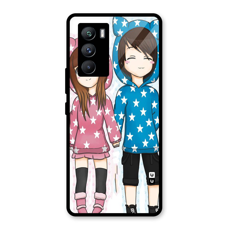 Couple In Stars Glass Back Case for Vivo iQOO 9 SE