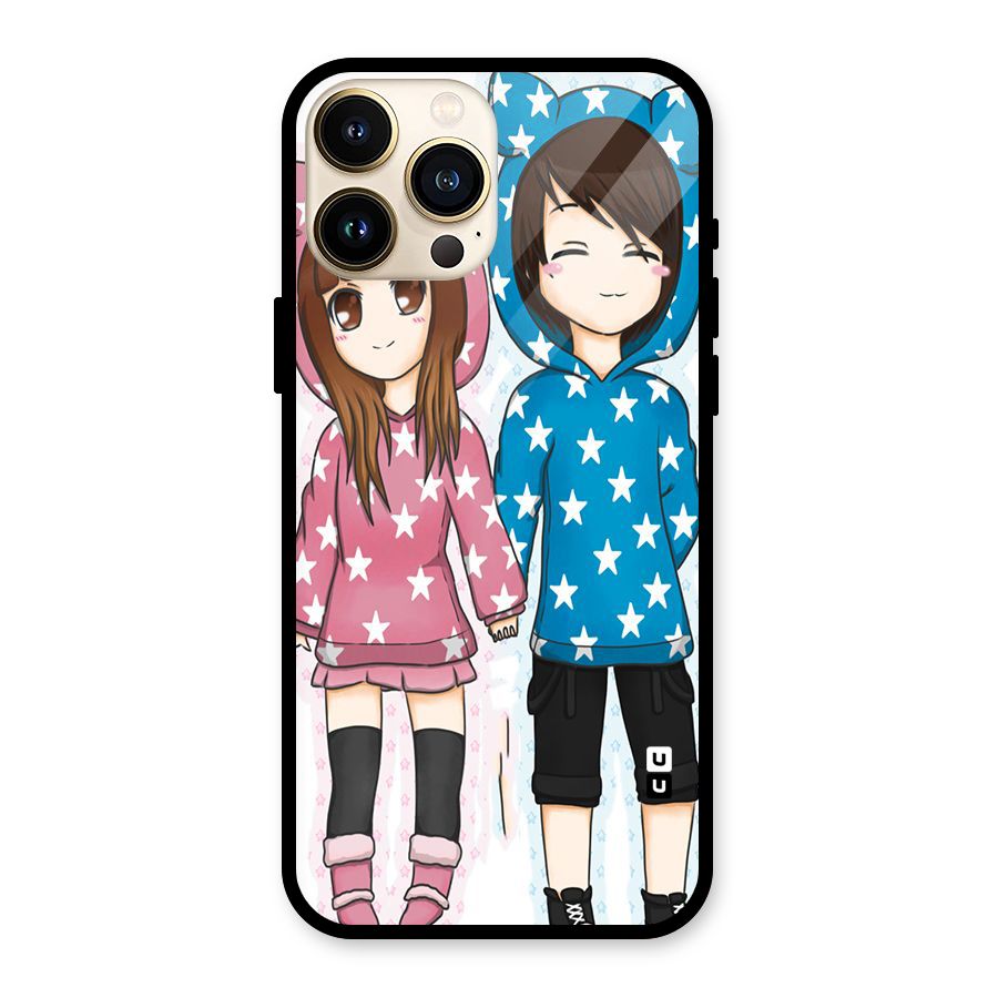 Couple In Stars Glass Back Case for iPhone 13 Pro Max