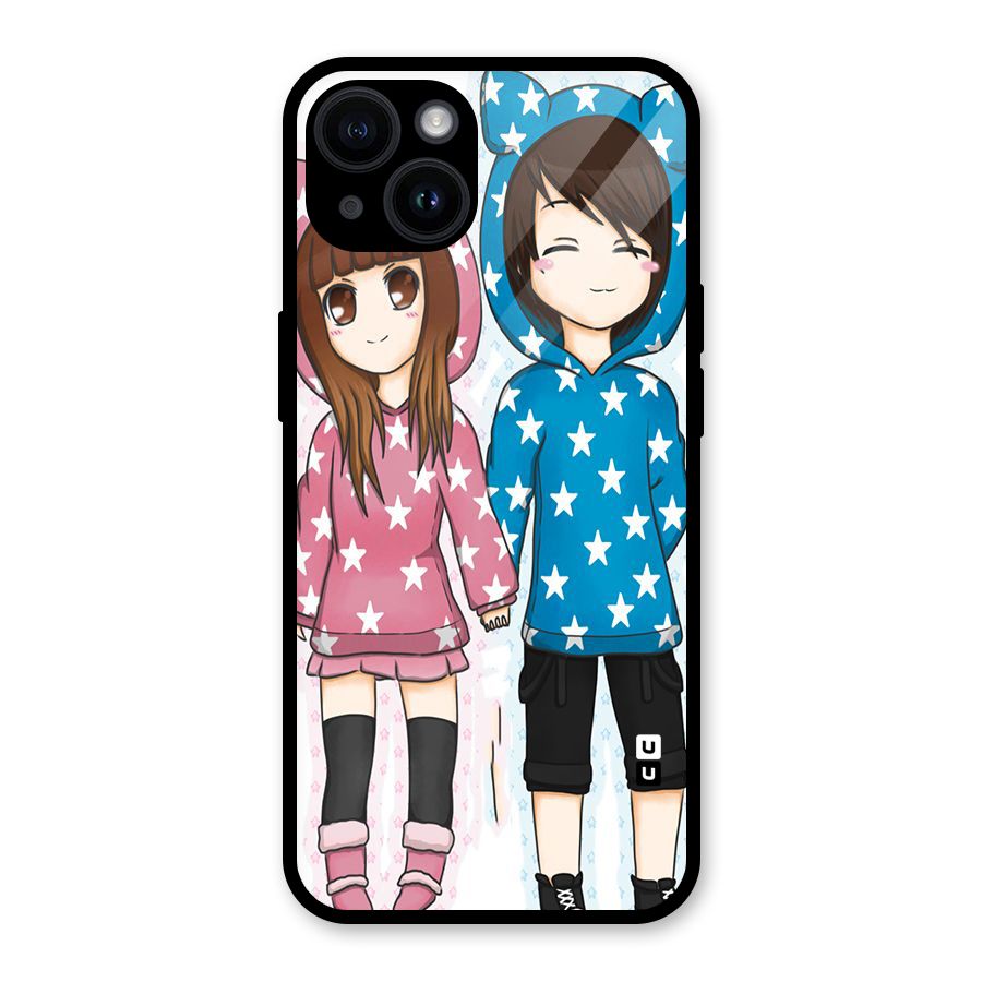 Couple In Stars Glass Back Case for iPhone 14