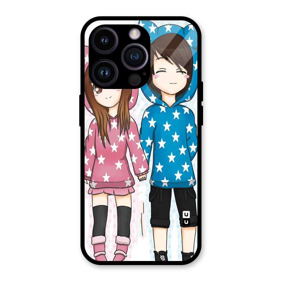 Couple In Stars Glass Back Case for iPhone 14 Pro