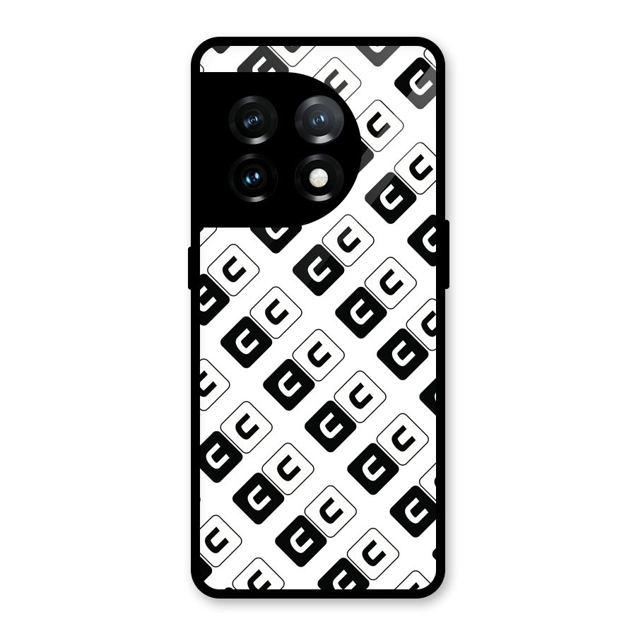 CoversCart Diagonal Banner Glass Back Case for OnePlus 11