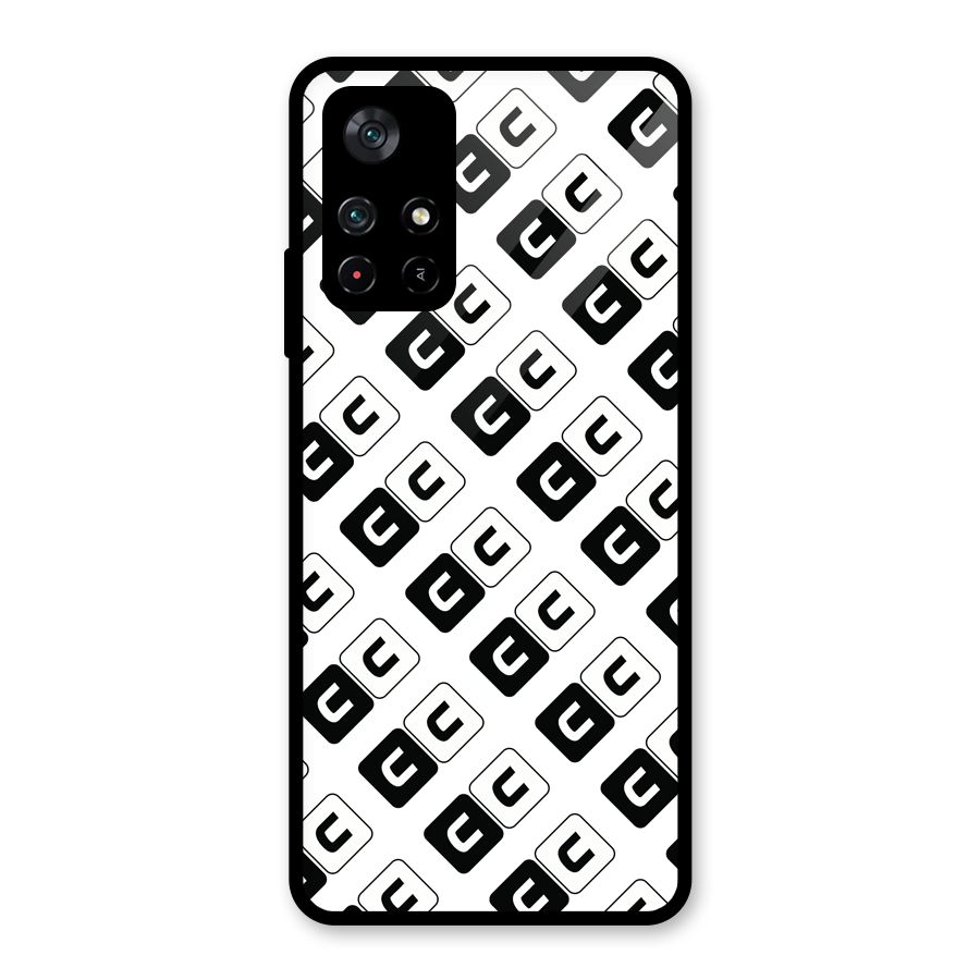 CoversCart Diagonal Banner Glass Back Case for Poco M4 Pro 5G