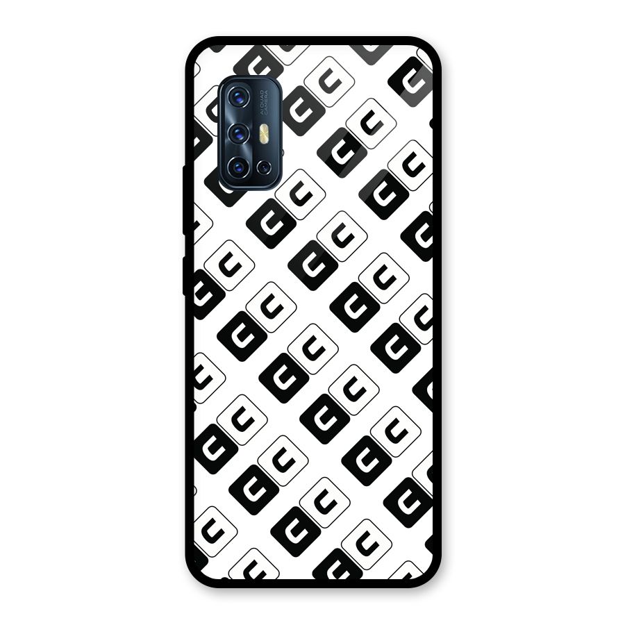 CoversCart Diagonal Banner Glass Back Case for Vivo V17