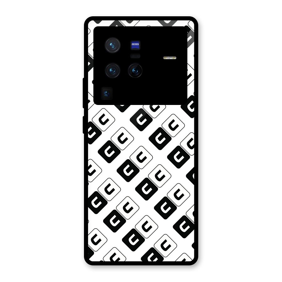 CoversCart Diagonal Banner Glass Back Case for Vivo X80 Pro