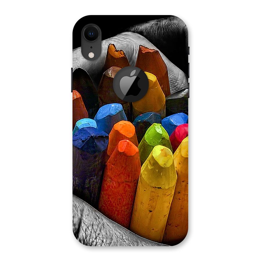 Crayons Beautiful Back Case for iPhone XR Logo Cut