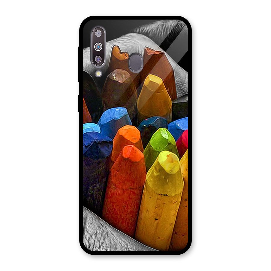 Crayons Beautiful Glass Back Case for Galaxy M30