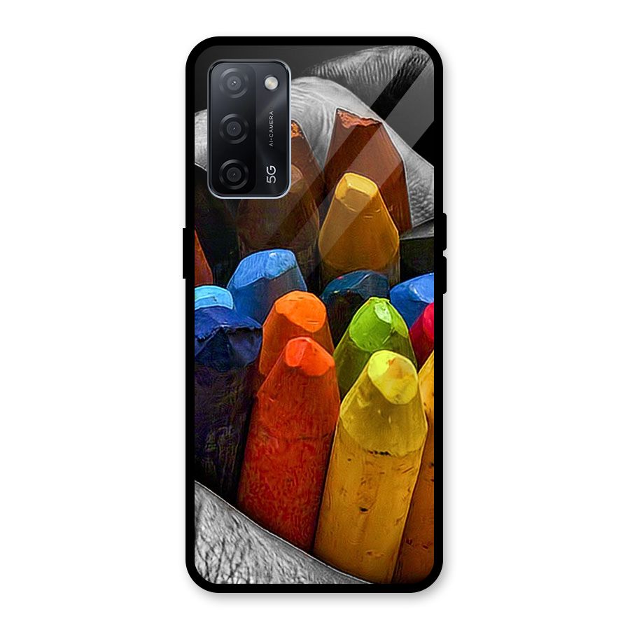 Crayons Beautiful Glass Back Case for Oppo A53s 5G