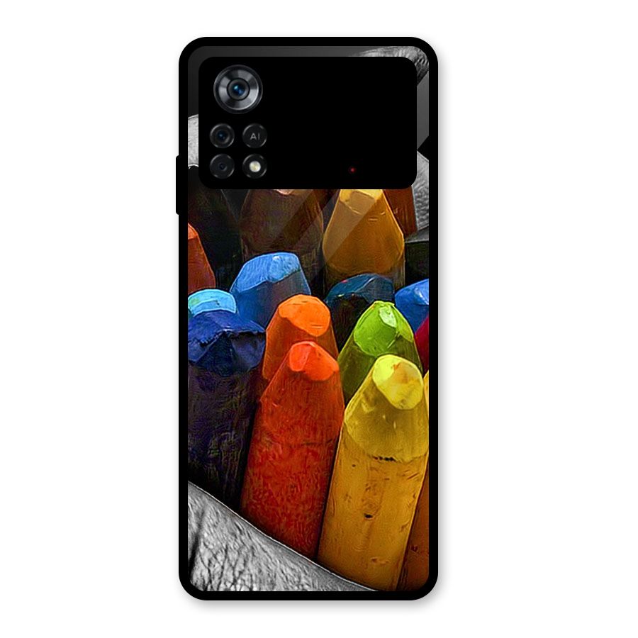 Crayons Beautiful Glass Back Case for Poco X4 Pro 5G