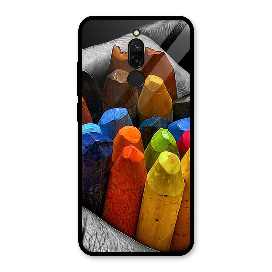Crayons Beautiful Glass Back Case for Redmi 8