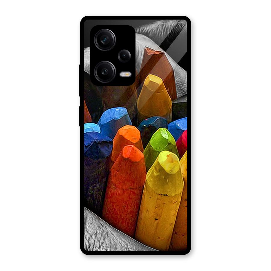Crayons Beautiful Glass Back Case for Redmi Note 12 Pro