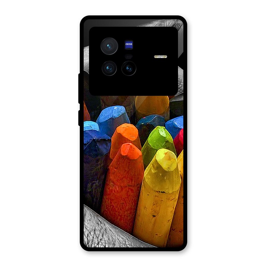 Crayons Beautiful Glass Back Case for Vivo X80