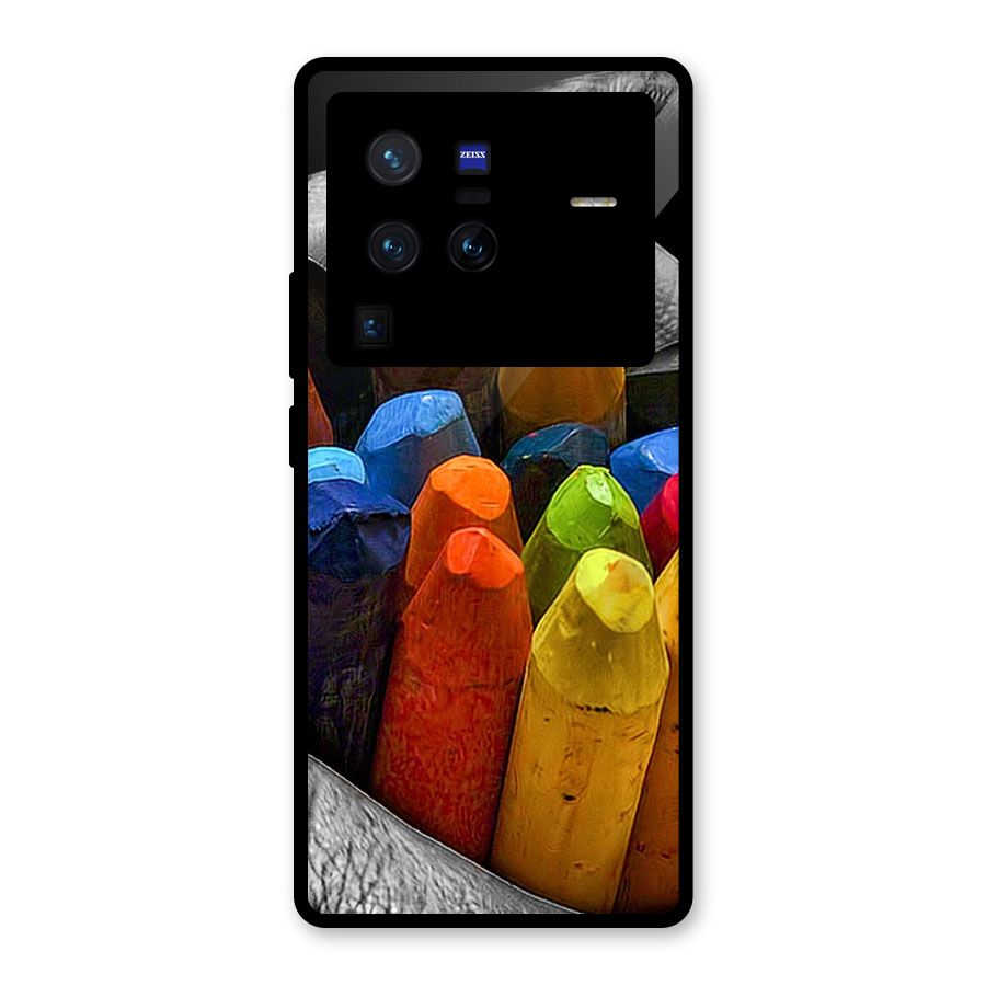 Crayons Beautiful Glass Back Case for Vivo X80 Pro