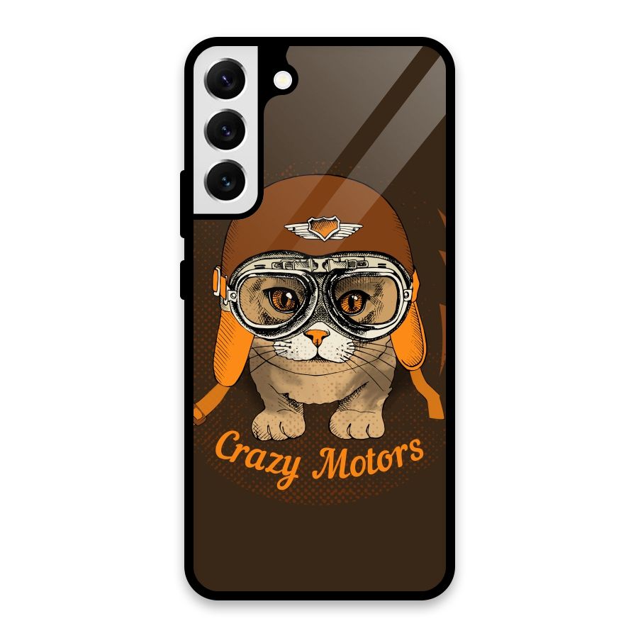 Crazy cat Glass Back Case for Galaxy S22 Plus 5G