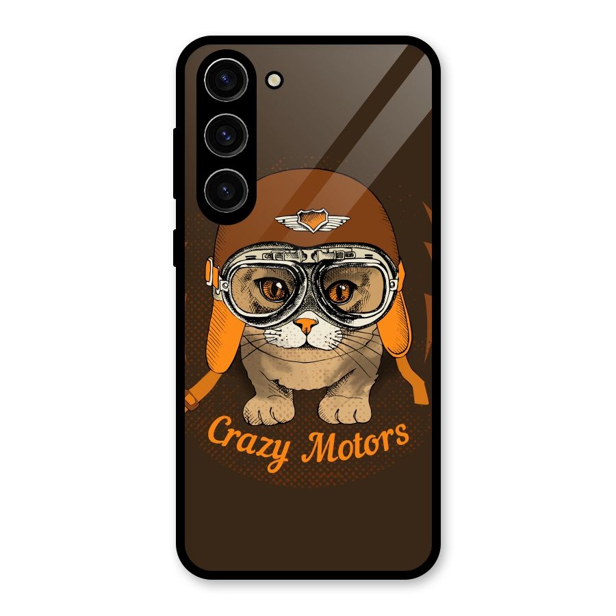 Crazy cat Glass Back Case for Galaxy S23 Plus