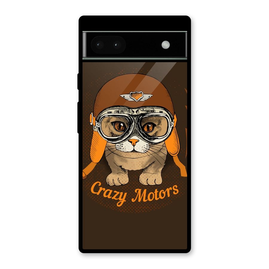 Crazy cat Glass Back Case for Google Pixel 6a
