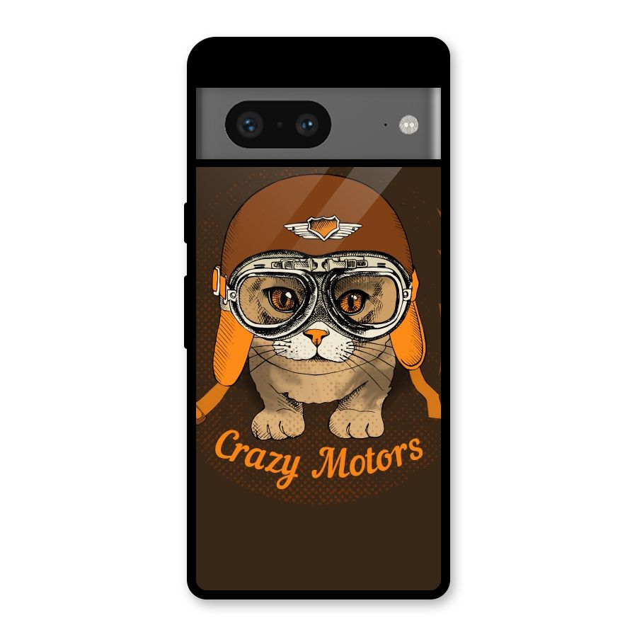 Crazy cat Glass Back Case for Google Pixel 7