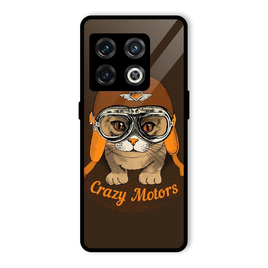 Crazy cat Glass Back Case for OnePlus 10 Pro 5G