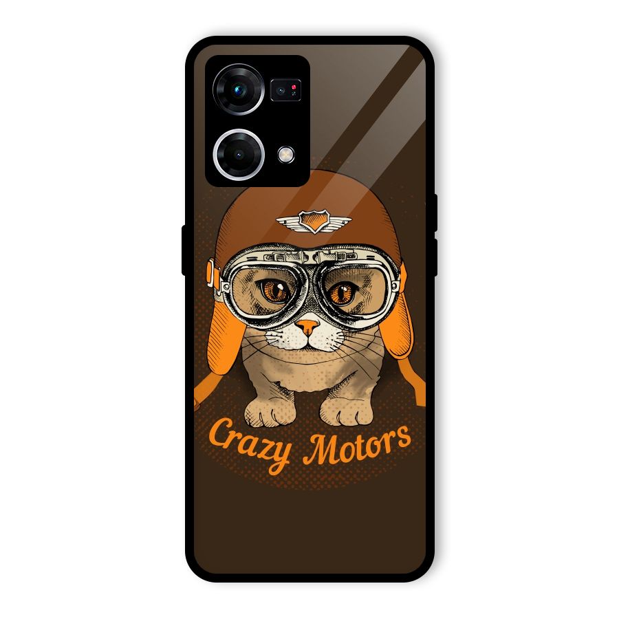 Crazy cat Glass Back Case for Oppo F21 Pro 4G