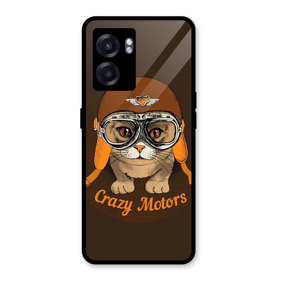 Crazy cat Glass Back Case for Realme Narzo 50 5G