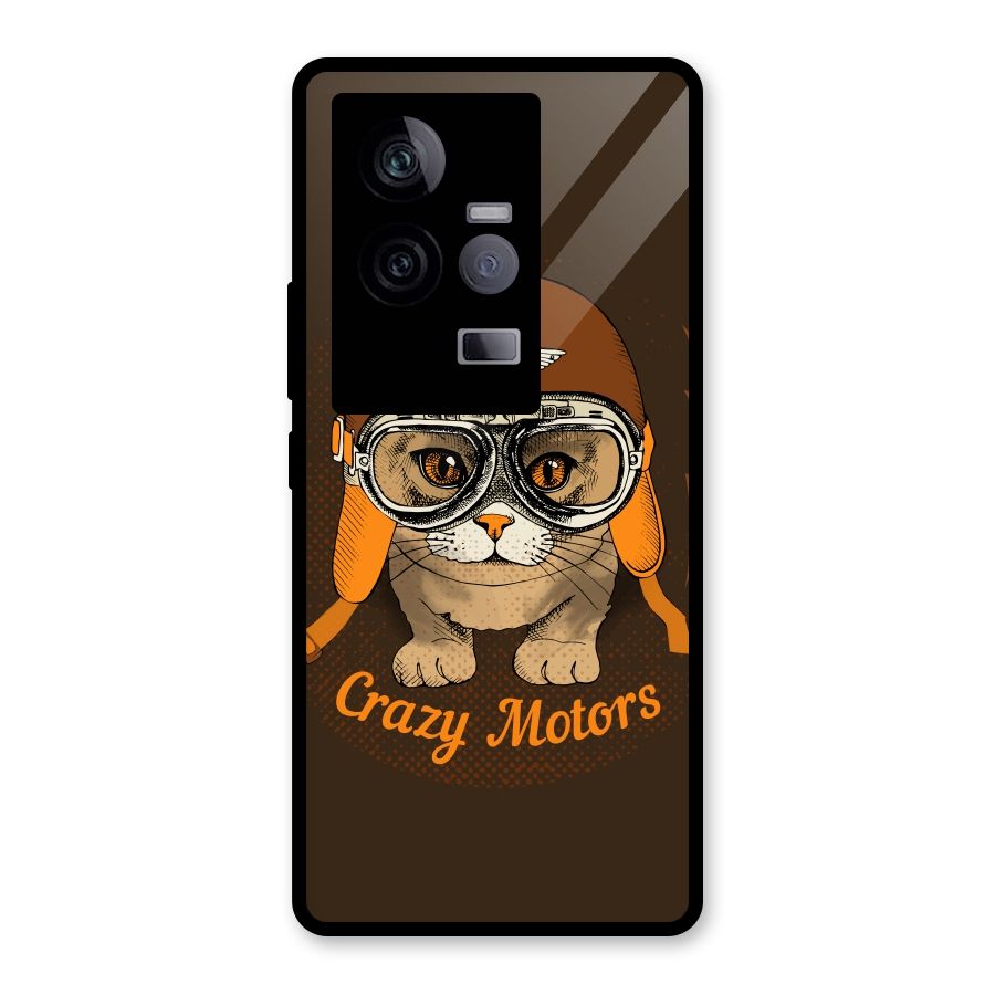 Crazy cat Glass Back Case for Vivo iQOO 11 5G