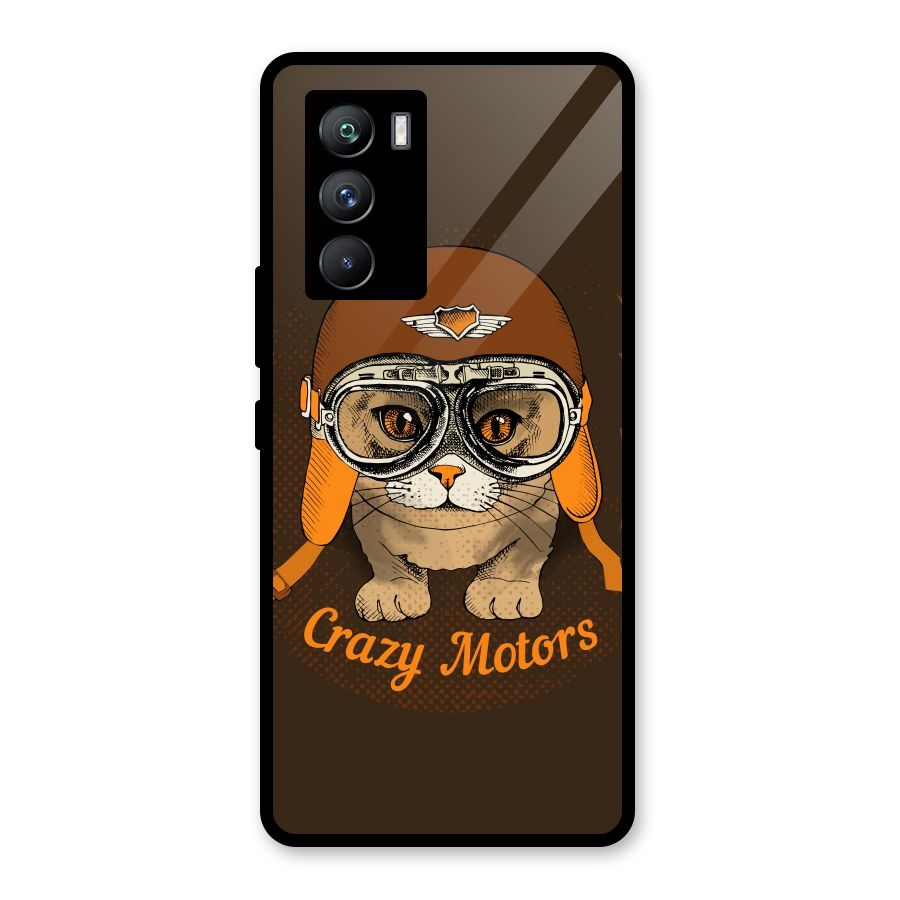 Crazy cat Glass Back Case for Vivo iQOO 9 SE