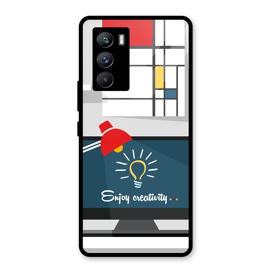 Creative Workspace Design Glass Back Case for Vivo iQOO 9 SE