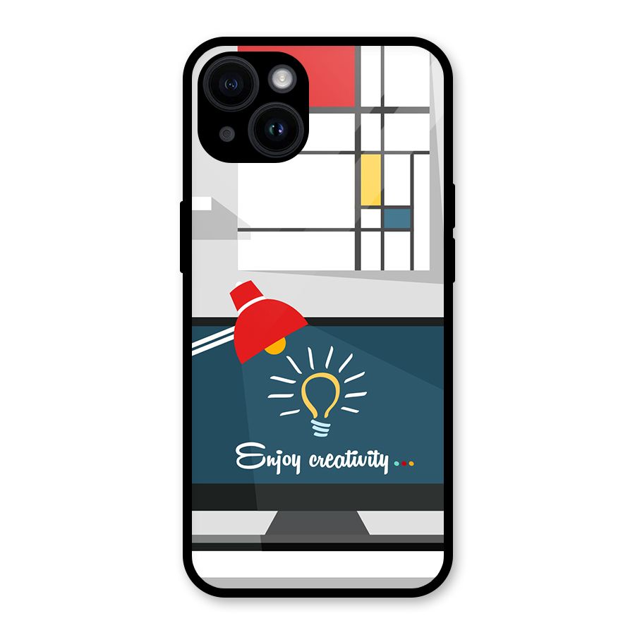 Creative Workspace Design Glass Back Case for iPhone 14