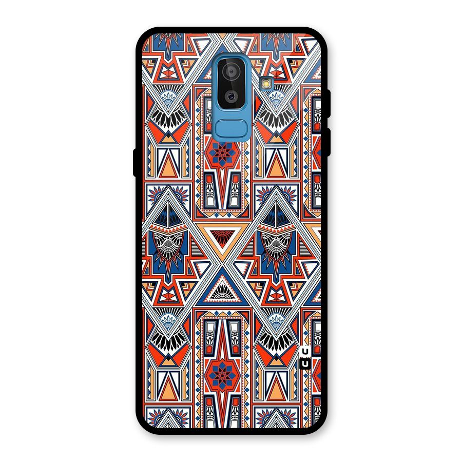 Creative Aztec Art Glass Back Case for Galaxy J8
