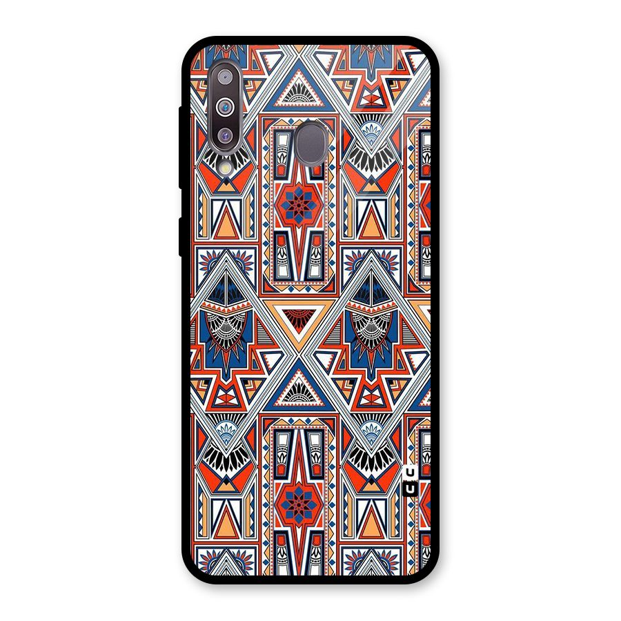 Creative Aztec Art Glass Back Case for Galaxy M30