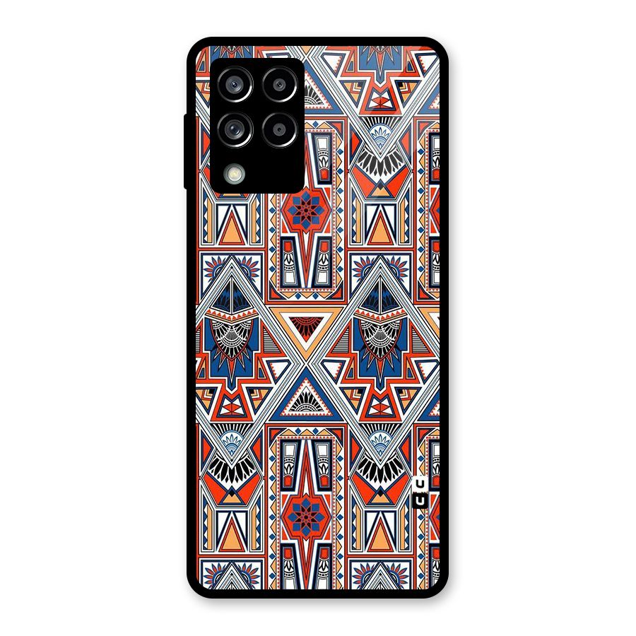 Creative Aztec Art Glass Back Case for Galaxy M53 5G