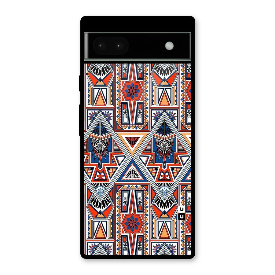 Creative Aztec Art Glass Back Case for Google Pixel 6a