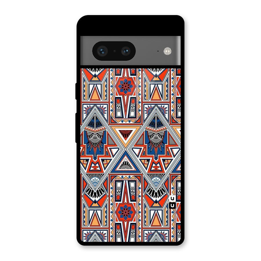 Creative Aztec Art Glass Back Case for Google Pixel 7