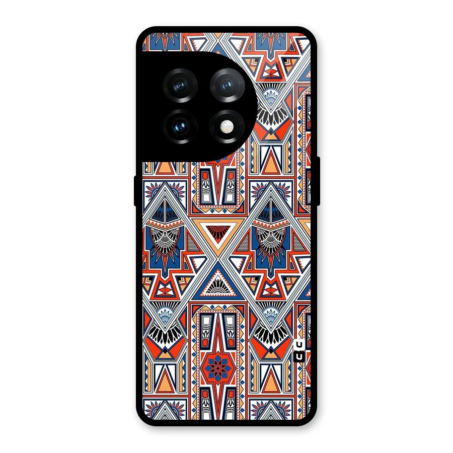 Creative Aztec Art Glass Back Case for OnePlus 11