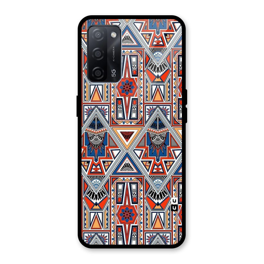 Creative Aztec Art Glass Back Case for Oppo A53s 5G
