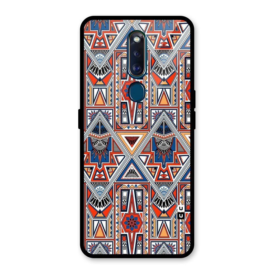 Creative Aztec Art Glass Back Case for Oppo F11 Pro