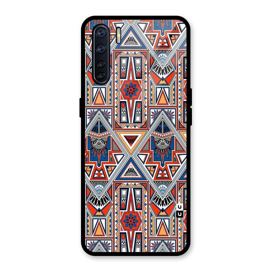 Creative Aztec Art Glass Back Case for Oppo F15